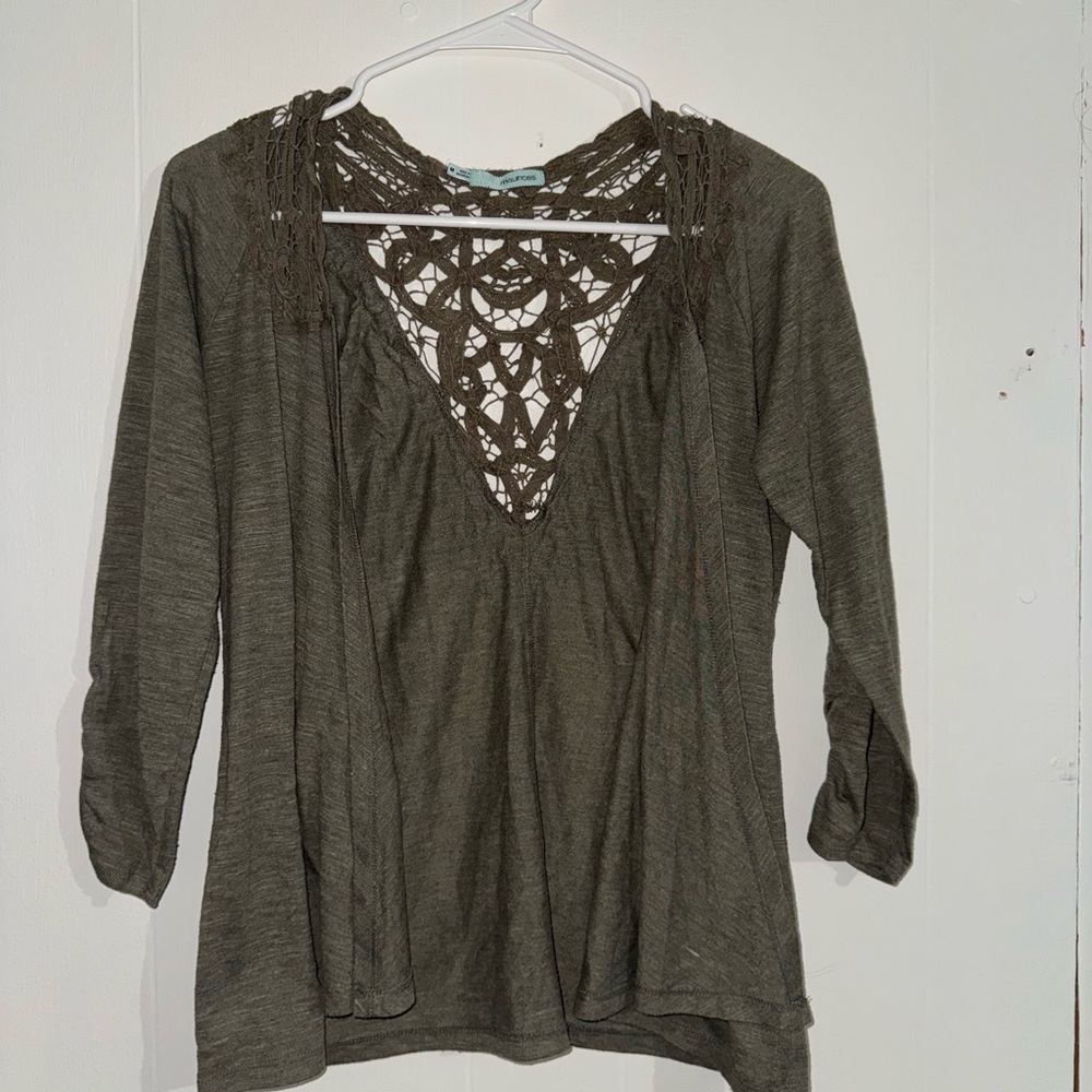 Maurice’s olive green cardigan